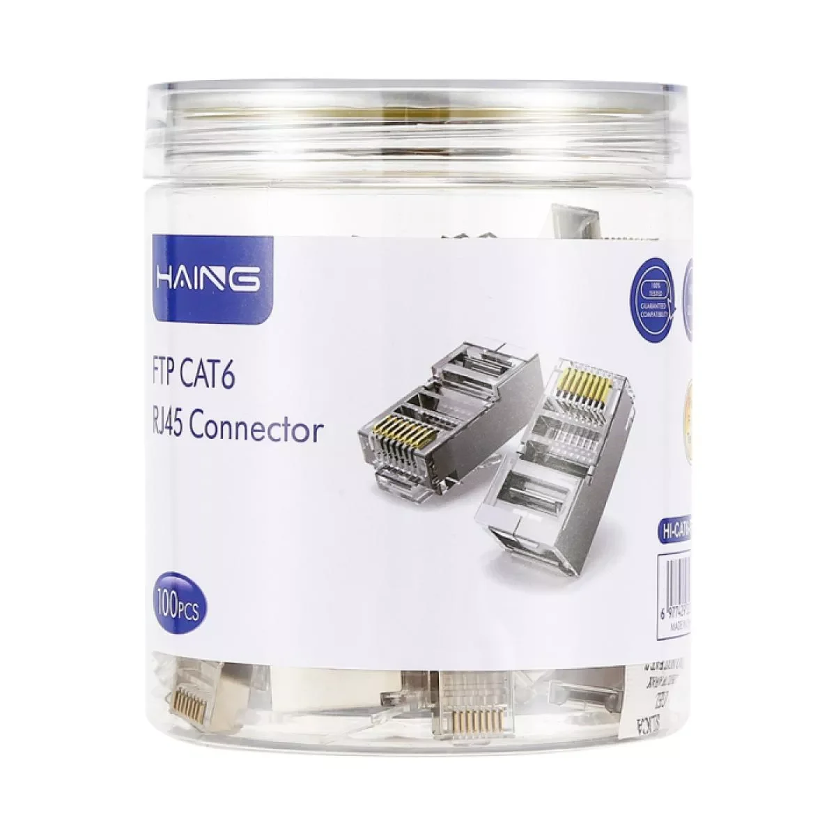 موصلات شبكة HAING HI-CAT6-FTP-I01 RJ45 Cat.6 FTP، 100 قطعة