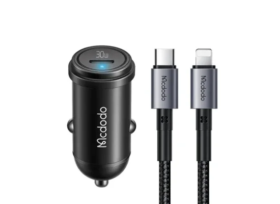 Mcdodo CC-7492 30W PD Fast Car Charger with 36W USB-C to Lightning Cable 1.2m - Black - Thumbnail 6
