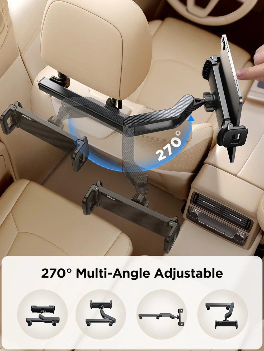 JOYROOM JR-ZS369 Car Headrest Mount for Phones and Tablets with 360° Rotation - Image 9