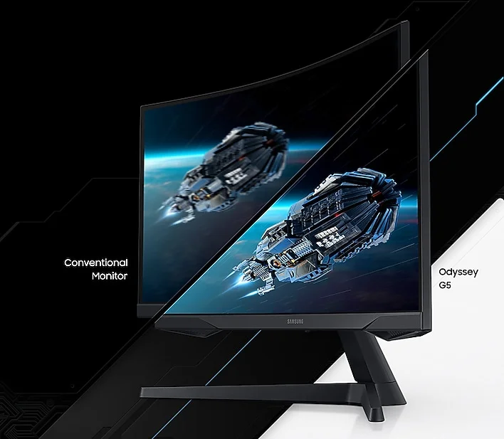 شاشة ألعاب Samsung Odyssey G5 مقاس 34 إنش Ultra-WQHD منحنية، 165Hz، 1ms، HDR، FreeSync Premium - Thumbnail 12