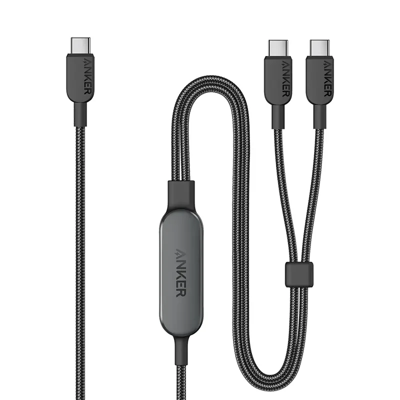 كابل شحن Anker A8895H12 USB-C اثنان في واحد 1.8 متر 140 واط أسود