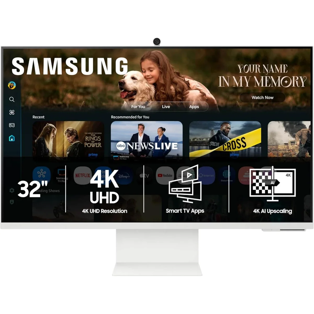 Samsung M8 M80F 32-inch 4K UHD Smart Monitor with Vision AI - Warm White