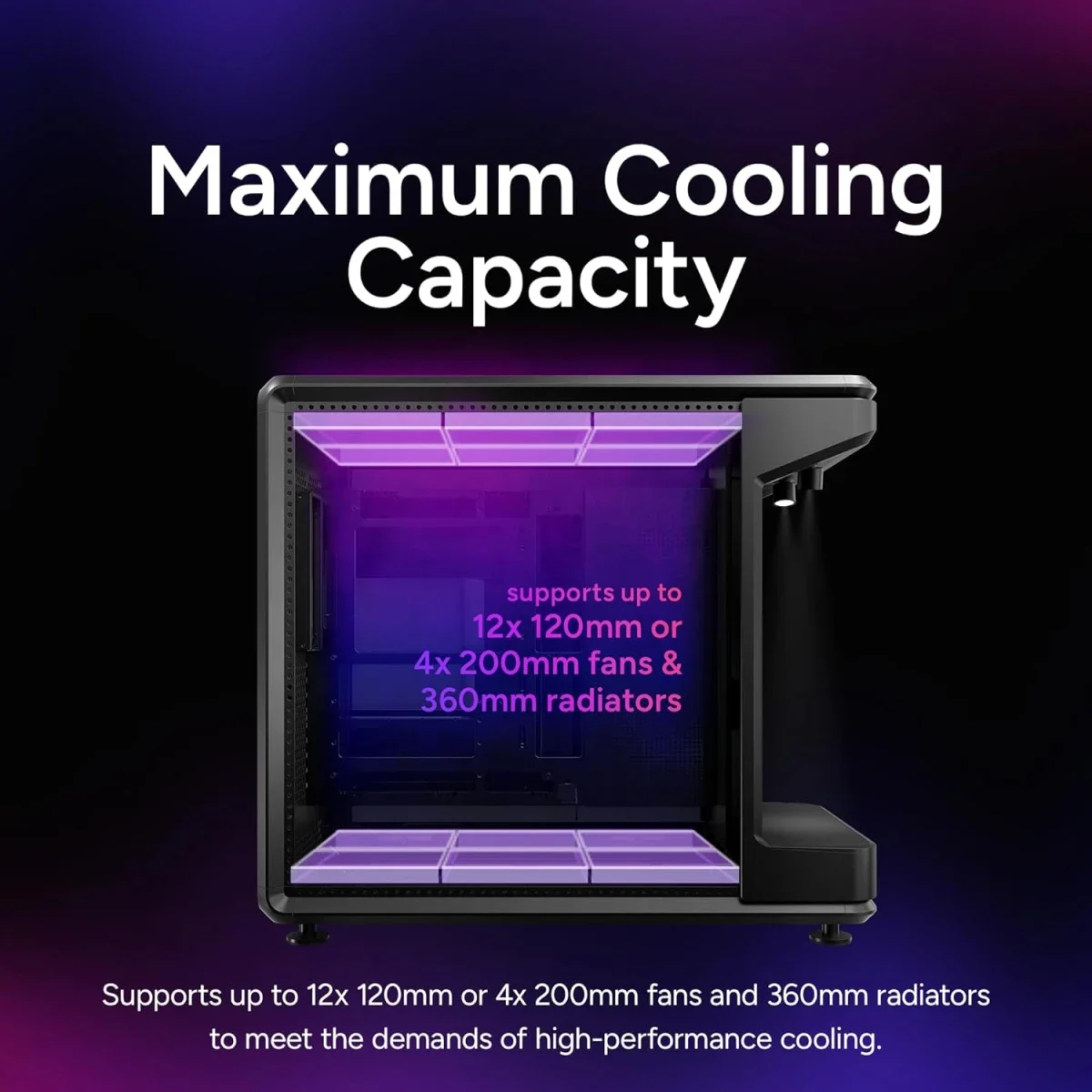 Cooler Master MasterFrame 360 STAGE LCD Open-Frame ATX PC Case with 430mm GPU Support - Thumbnail 7