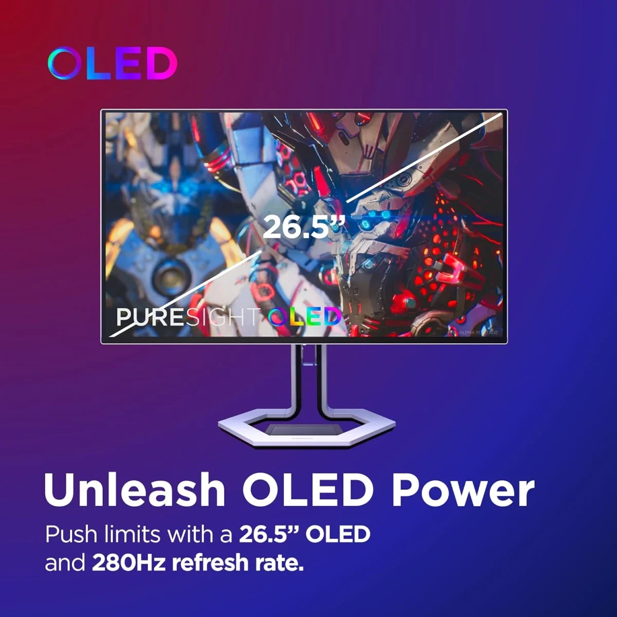 شاشة ألعاب Lenovo Legion Pro 27Q-10 مقاس 26.5 إنش QD-OLED بدقة QHD ومعدل 280 هرتز وزمن استجابة 0.03 مللي ثانية، أبيض - Thumbnail 2
