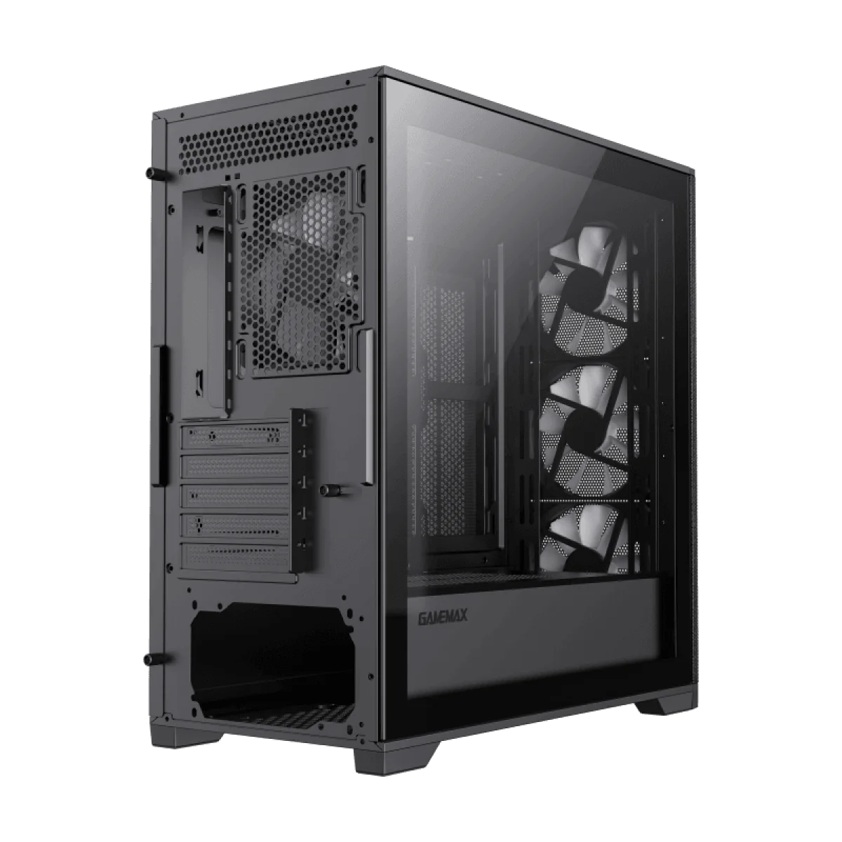 كيس كمبيوتر ألعاب GameMax Defender MB بحجم Micro-ATX مع 4 مراوح ARGB ومنفذ USB-C ودعم راديتر 360mm - Image 4