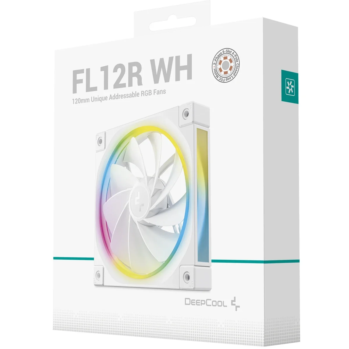 DeepCool FL12R 120mm Reversed Blade ARGB PWM Case Fan White - Image 1