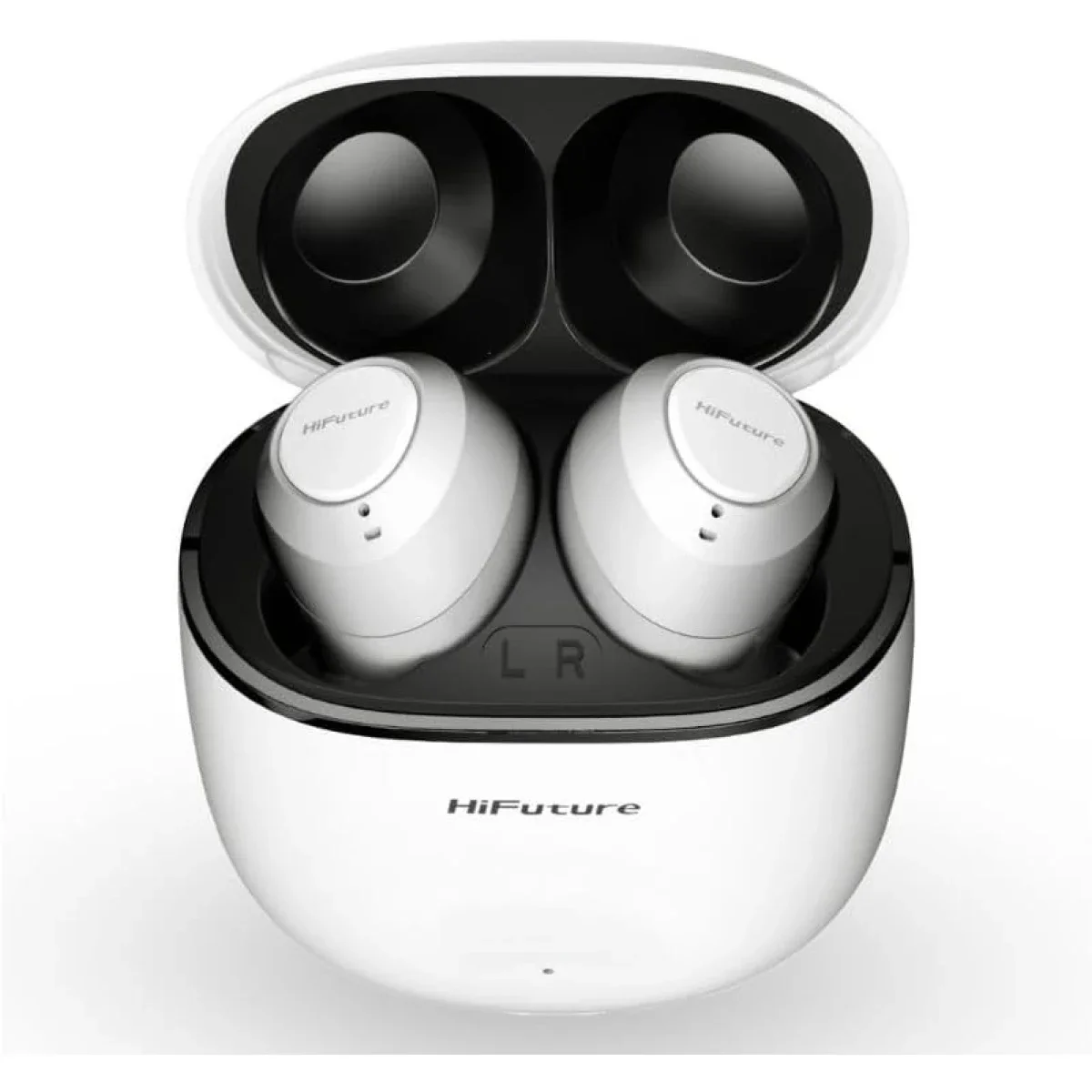 سماعات أذن HiFuture OlymBuds3 لاسلكية، تشغيل حتى 25 ساعة، IPX5، أبيض