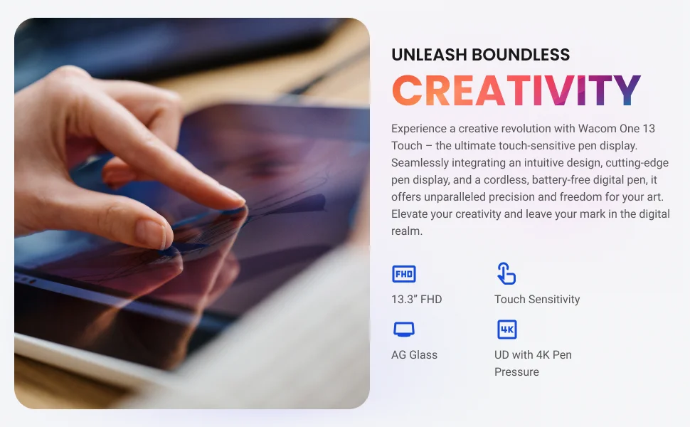 شاشة رسم Wacom One 13 (2023) قياس 13.3 إنش FHD مع قلم UD - Thumbnail 9