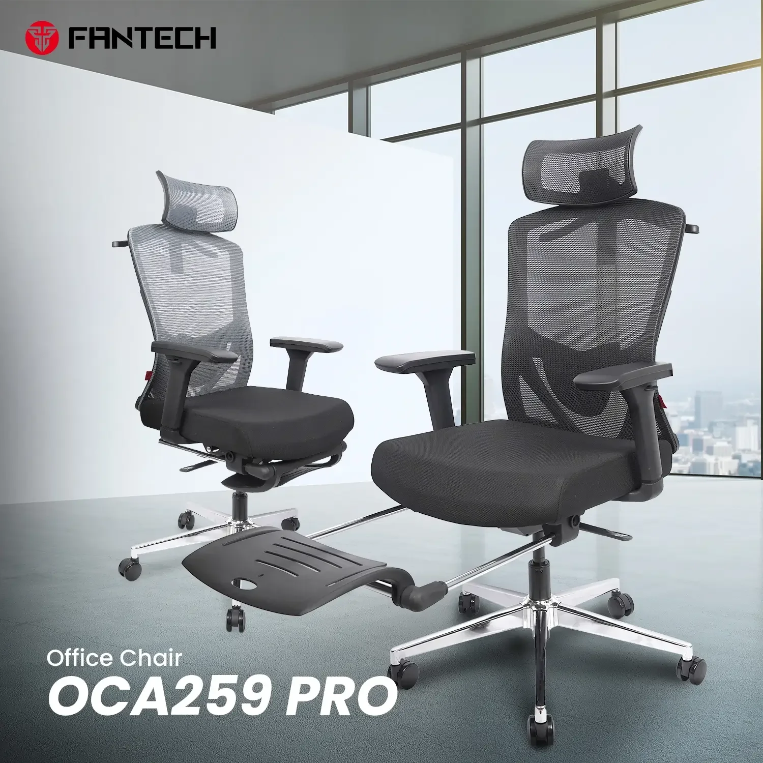 كرسي مكتب Fantech OCA259 Pro باللون الأسود - Thumbnail 3