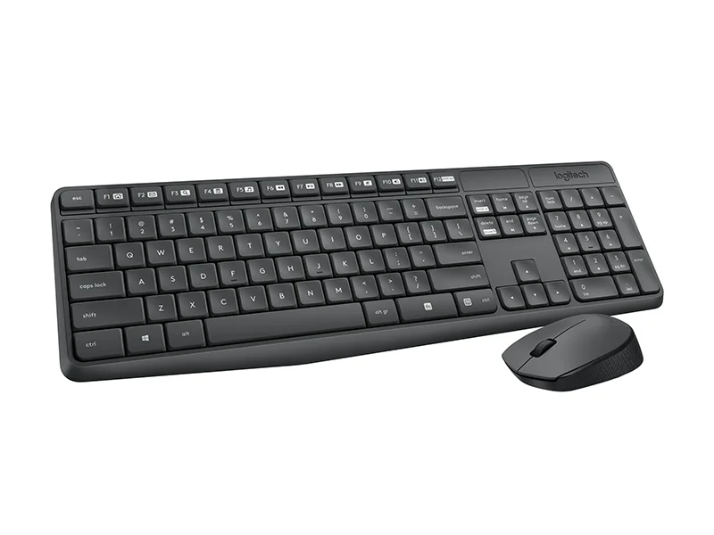 مجموعة لوحة مفاتيح وفأرة لاسلكية Logitech MK235 بتخطيط عربي/إنجليزي، أسود - Image 14