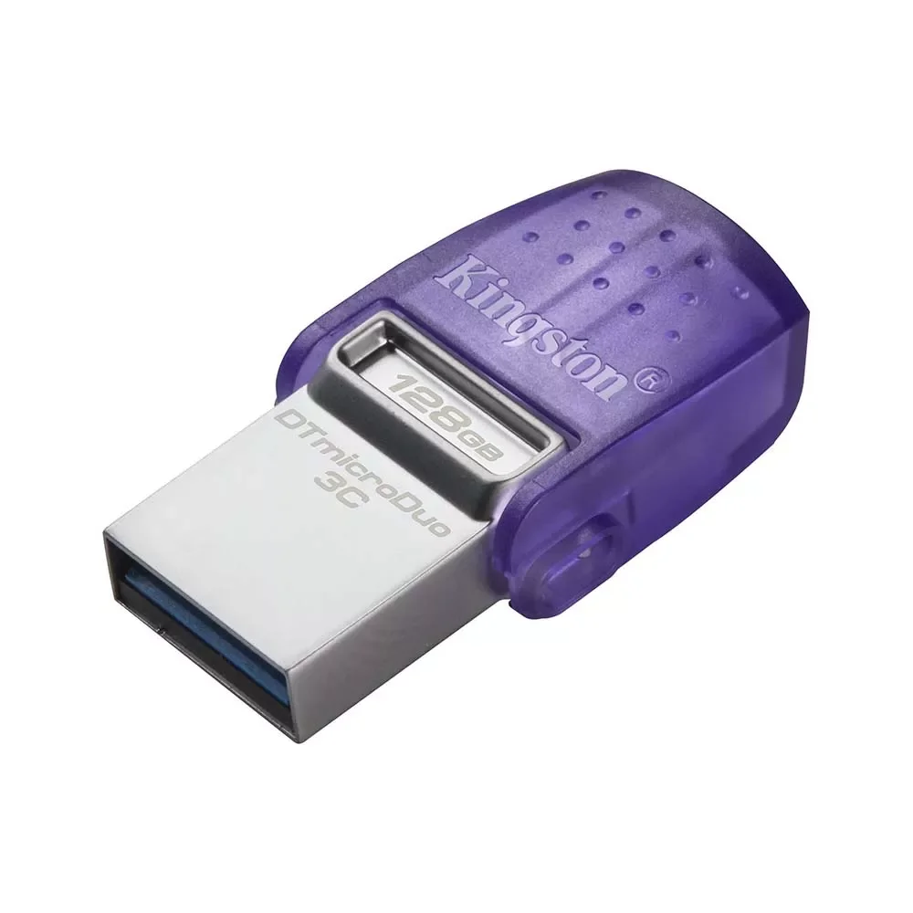 فلاش ميموري Kingston DTDUO3CG3/128GB سعة 128GB بمنافذ USB-C وUSB-A، USB 3.2 Gen 1، قراءة 200MB/s