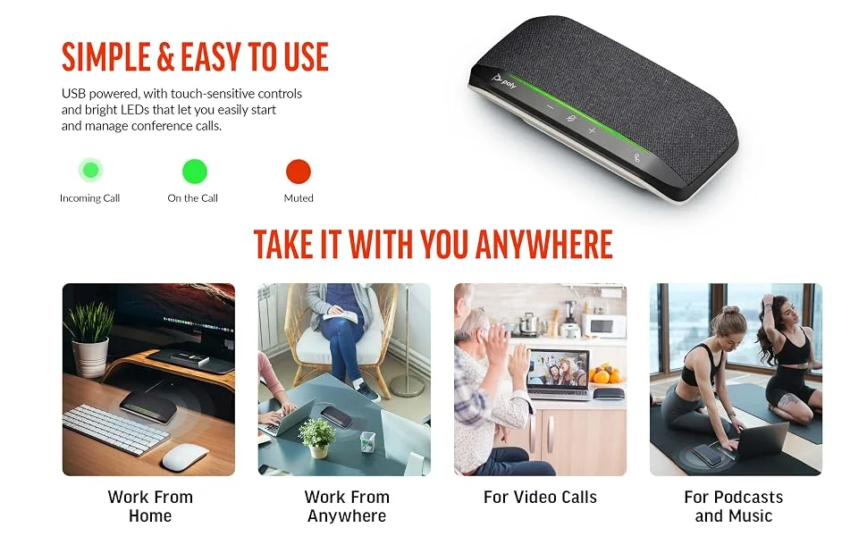 Poly Sync 10 USB Speakerphone with Dual Microphones - Thumbnail 9