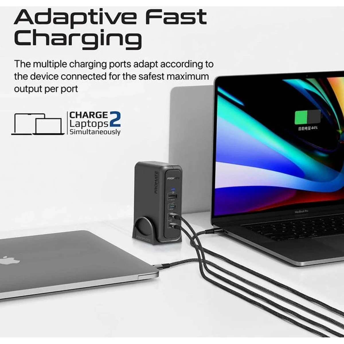 Promate GaNPort-140W 140W GaNFast Charging Station with PD 3.1 & QC 3.0 - Black - Thumbnail 2