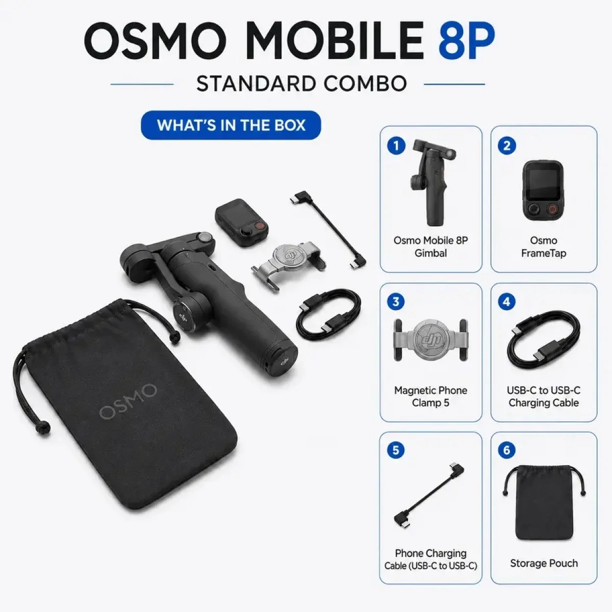 DJI Osmo Mobile 8P Smartphone Gimbal Stabilizer Standard Combo, Black - Image 2