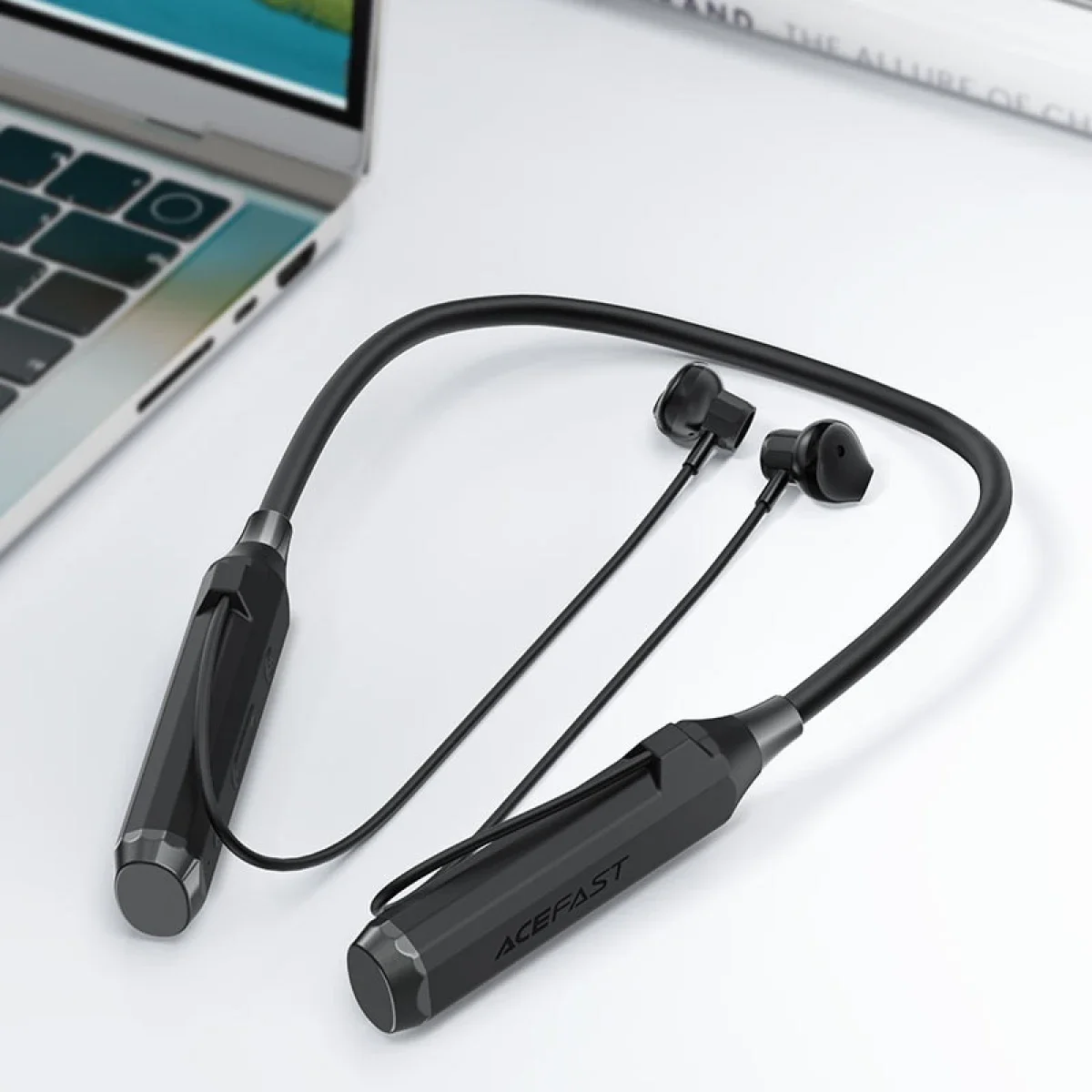 ACEFAST N6 Bluetooth 5.4 Wireless Neckband Earphones with TF Card, Black - Image 3