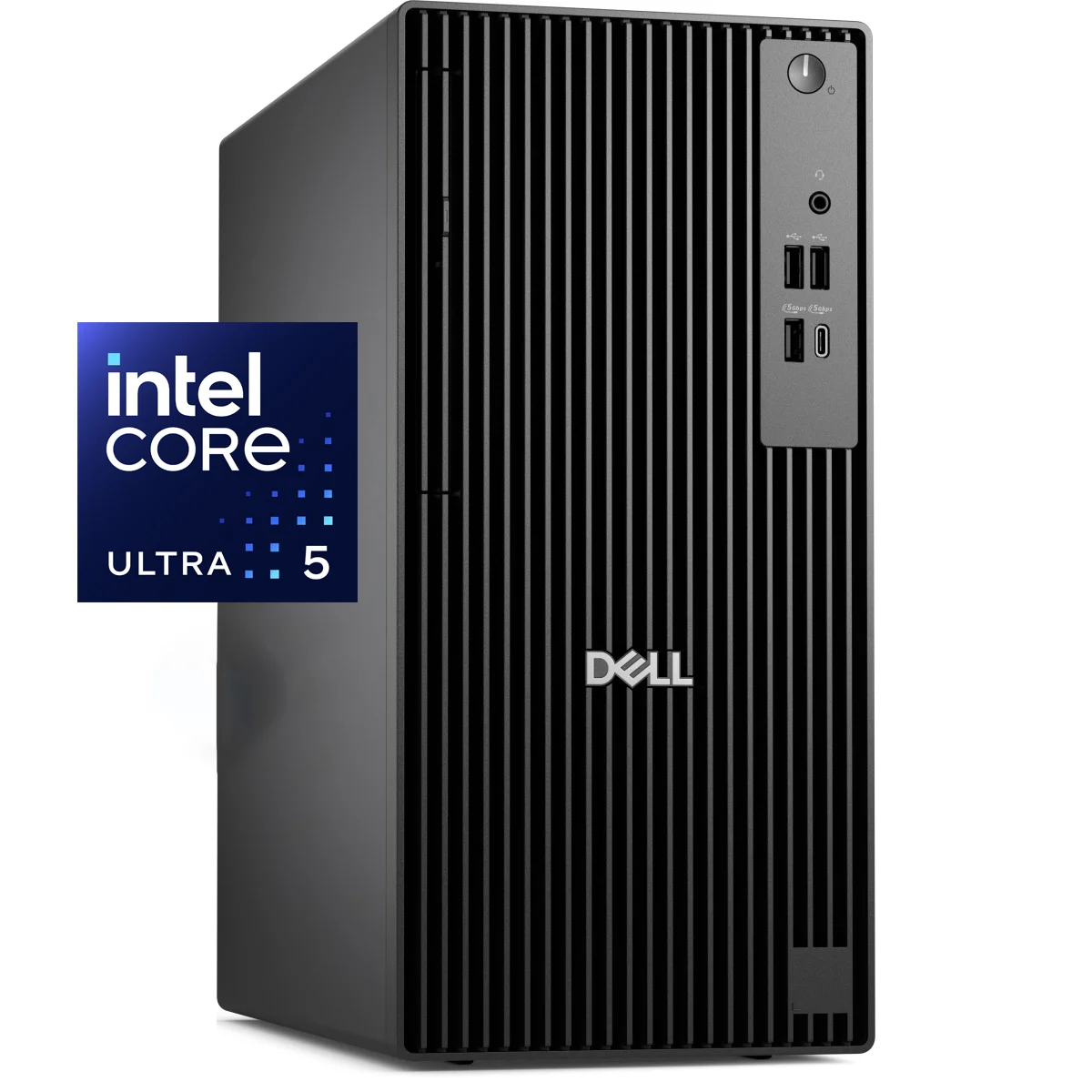 كمبيوتر مكتبي Dell Pro Tower QCT1250 بمعالج Intel Core Ultra 5 235 بسرعة 4.9GHz من Series 2، وذاكرة 16GB DDR5، وتخزين 512GB SSD، مع كيبورد KB216 وماوس MS116