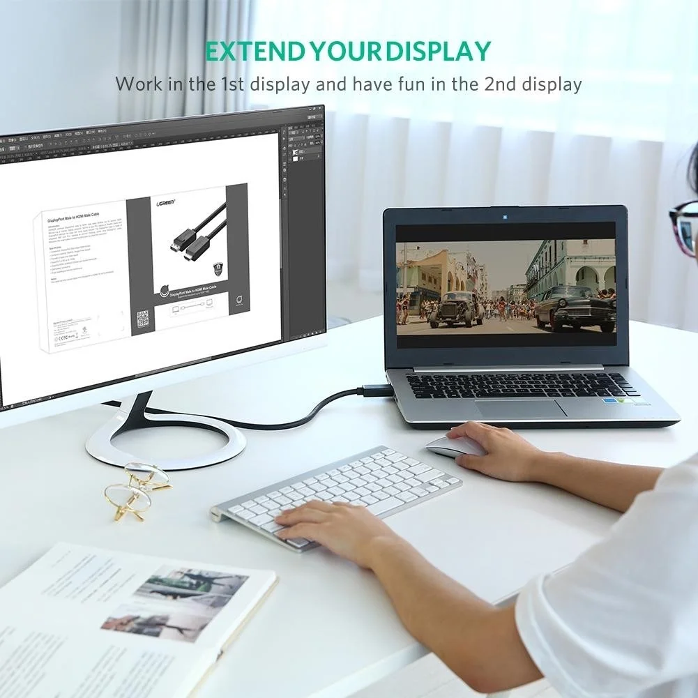 اربط جهازك بالتلفزيون أو البروجكتر بكل حرية مع كيبل DP إلى HDMI بطول 5 أمتار - Image 2