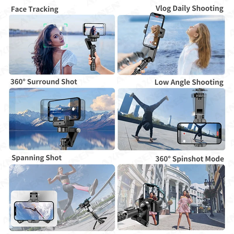 Q18 Foldable 360 Gimbal Stabilizer Selfie Stick Tripod with Remote & Light - Image 6