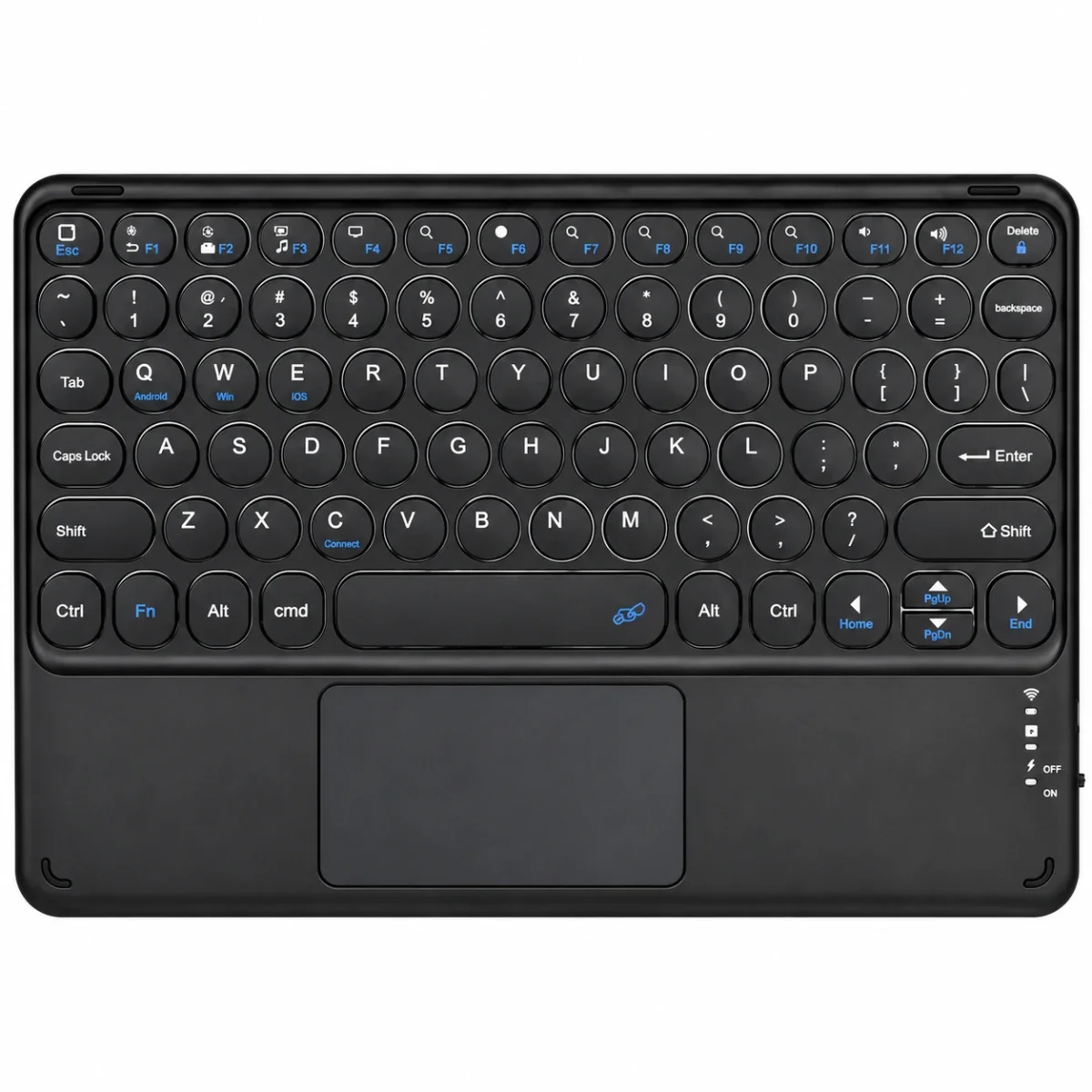 كيبورد ذكي Coteci 64015-BK بلوتوث عالمي مع لوحة لمس أسود