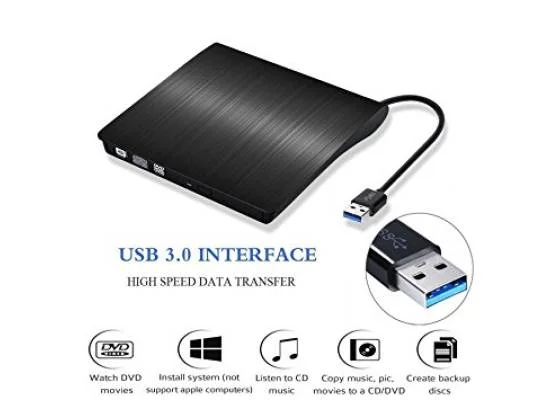قارئ وناسخ أقراص خارجي محمول فائق النحافة USB 3.0 DVD-RW CD-RW - Image 3
