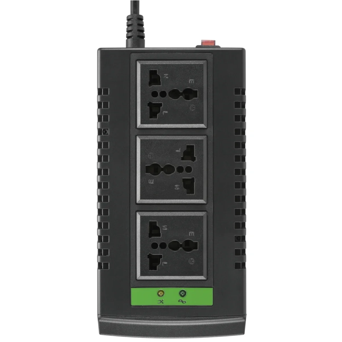 منظم جهد تلقائي APC Line-R بقدرة 1500VA و750W مع 3 مقابس عالمية، 230V، أسود - Thumbnail 2