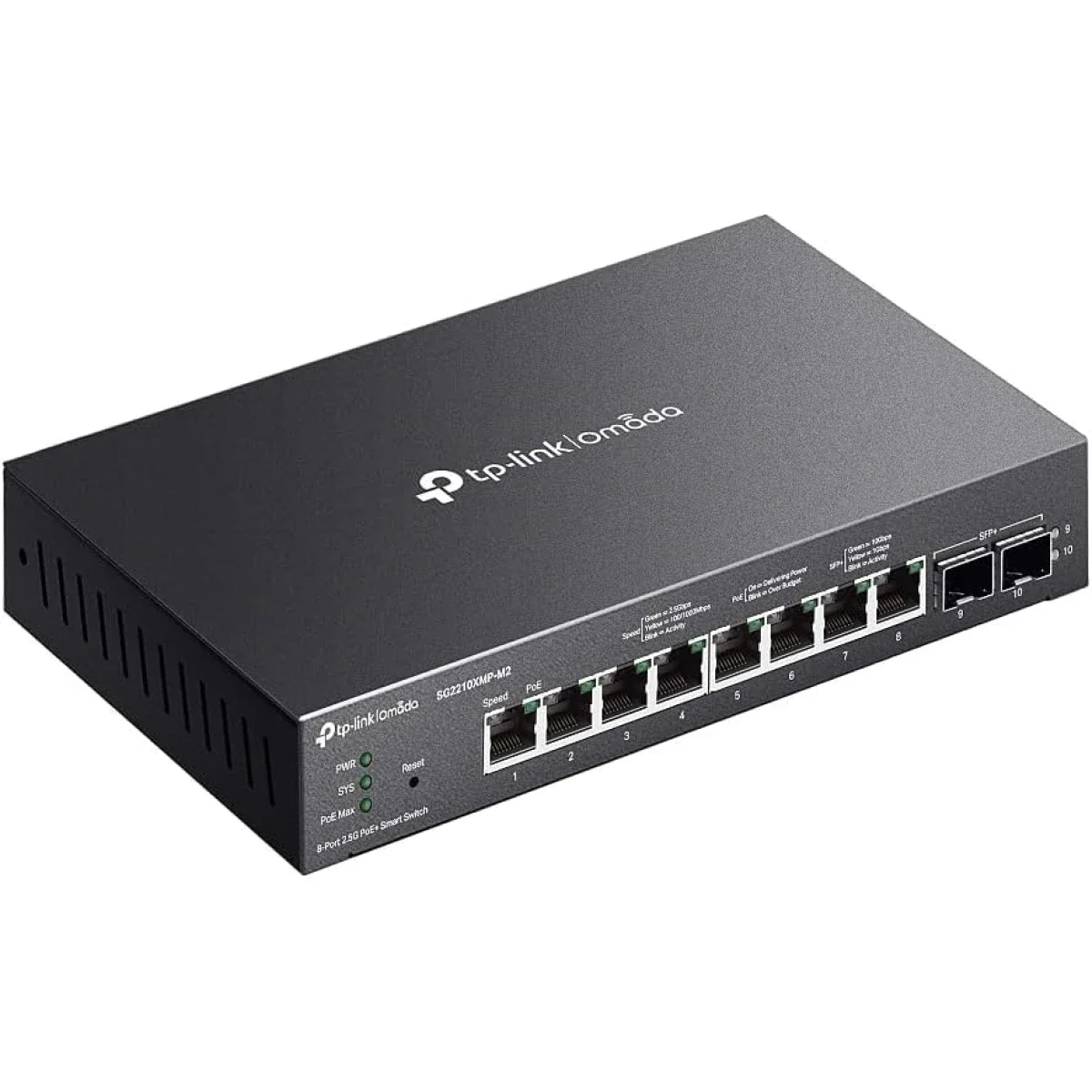 سويتش ذكي TP-LINK SG2210XMP-M2 Omada بـ 8 منافذ 2.5G PoE+ مع 2× 10G SFP+ وقدرة PoE 160W - Image 2