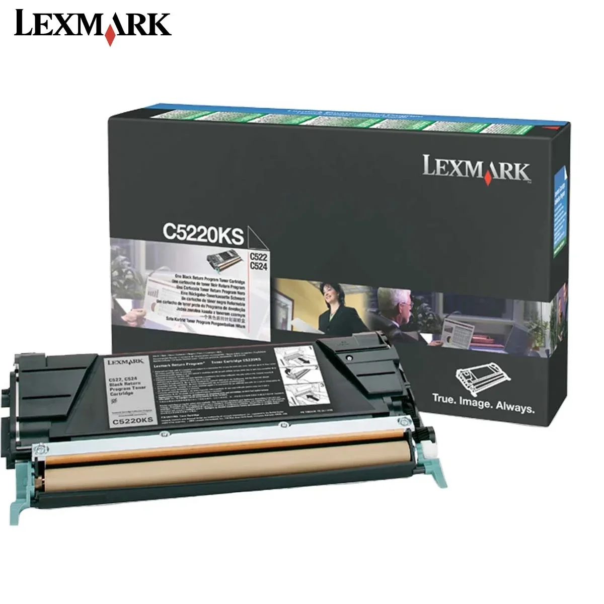 خرطوشة تونر Lexmark C5220K أصلية باللون الأسود