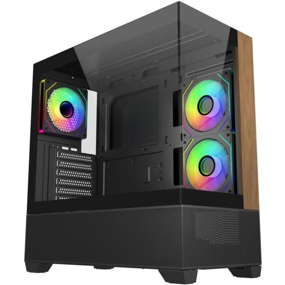 Cooler Master Elite 690 Wood Black ATX ARGB Mid-Tower Gaming Case