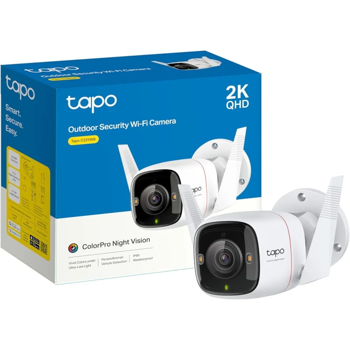 TP-LINK Tapo ColorPro C325WB 2K QHD Outdoor Security Camera with Person, Pet & Vehicle Detection - Image 1