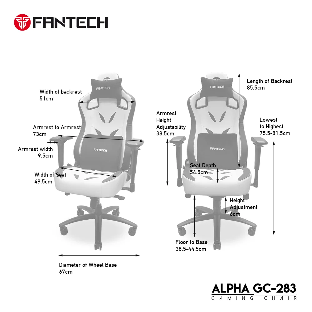 Fantech Alpha GC-283 Gaming Chair - Orange - Image 10