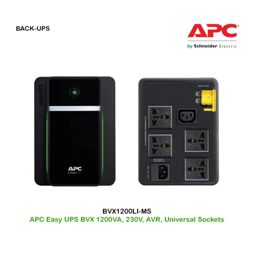 مزود طاقة احتياطي APC Easy UPS BVX1200LI-MS بقدرة 1200VA و650W - Image 4