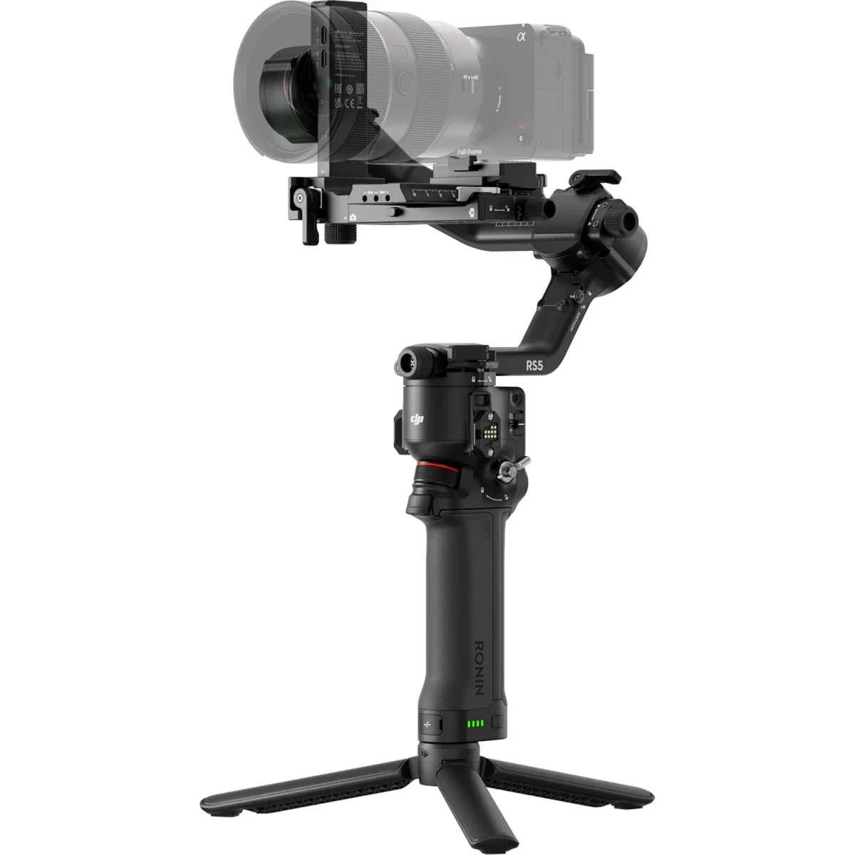 مثبت كاميرا DJI RS 5 كومبو مع وحدة تتبع بالذكاء الاصطناعي ومقبض حقيبة، أسود - Image 2