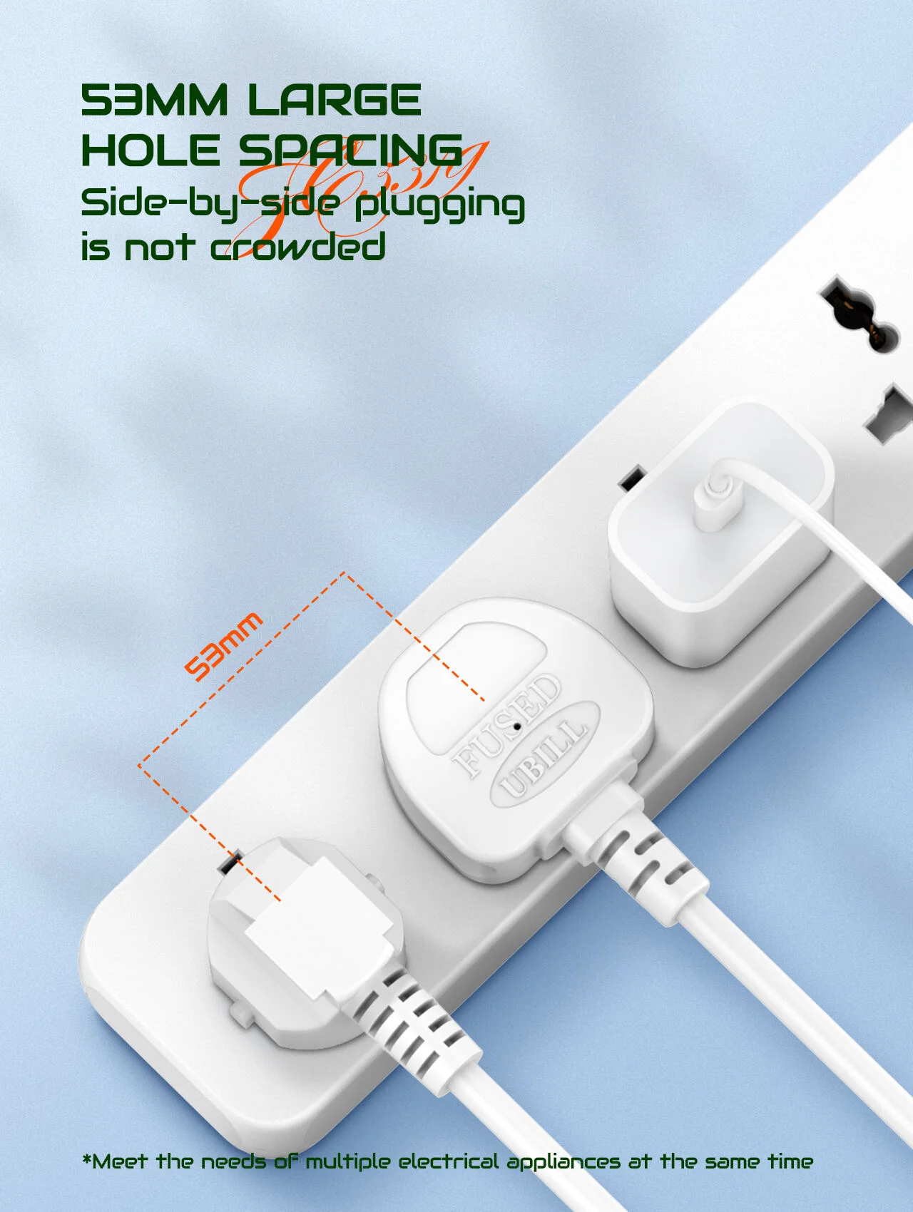 مشترك كهرباء LDNIO SC5319 مع 5 منافذ AC و3 منافذ USB وكابل 2 متر - Thumbnail 12