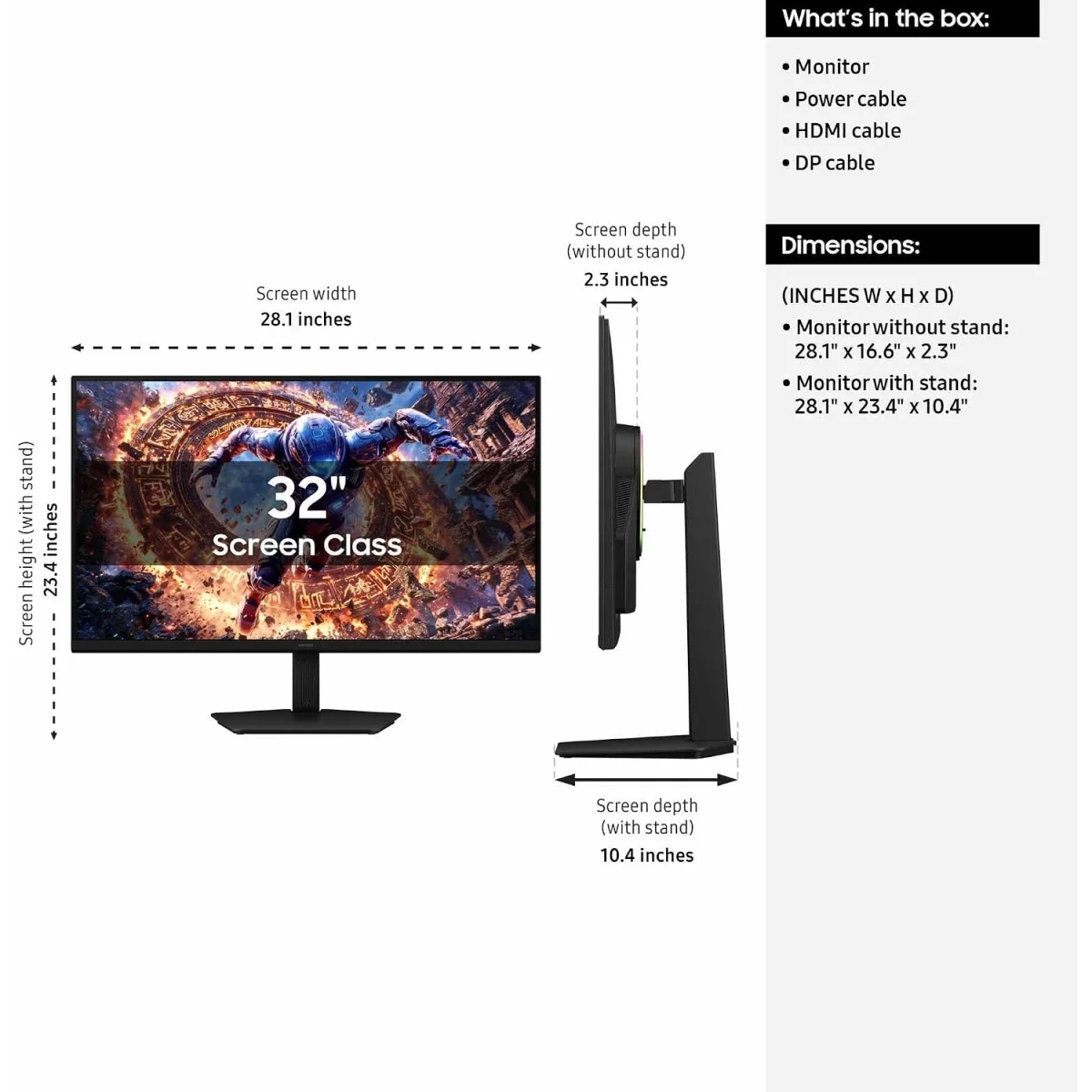 شاشة ألعاب Samsung Odyssey G8 G80HS مقاس 32 إنش بدقة 6K وتردد 165 هرتز / 3K وتردد 330 هرتز Fast IPS - أسود - Image 4