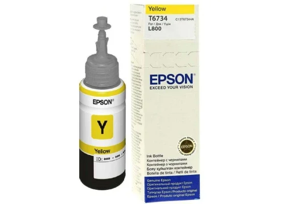عبوة حبر EPSON T6734 أصلية باللون الأصفر - Thumbnail 2