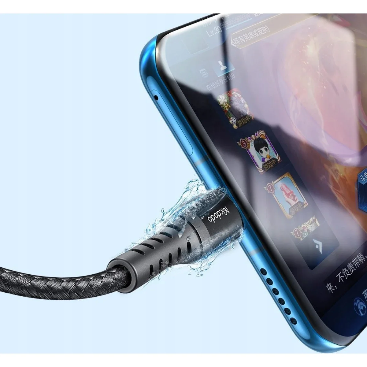 سلك شحن ونقل بيانات Mcdodo CA-5641 USB-C إلى USB-C بقدرة 60W وتيار 3A بطول 1 متر أسود - Image 6