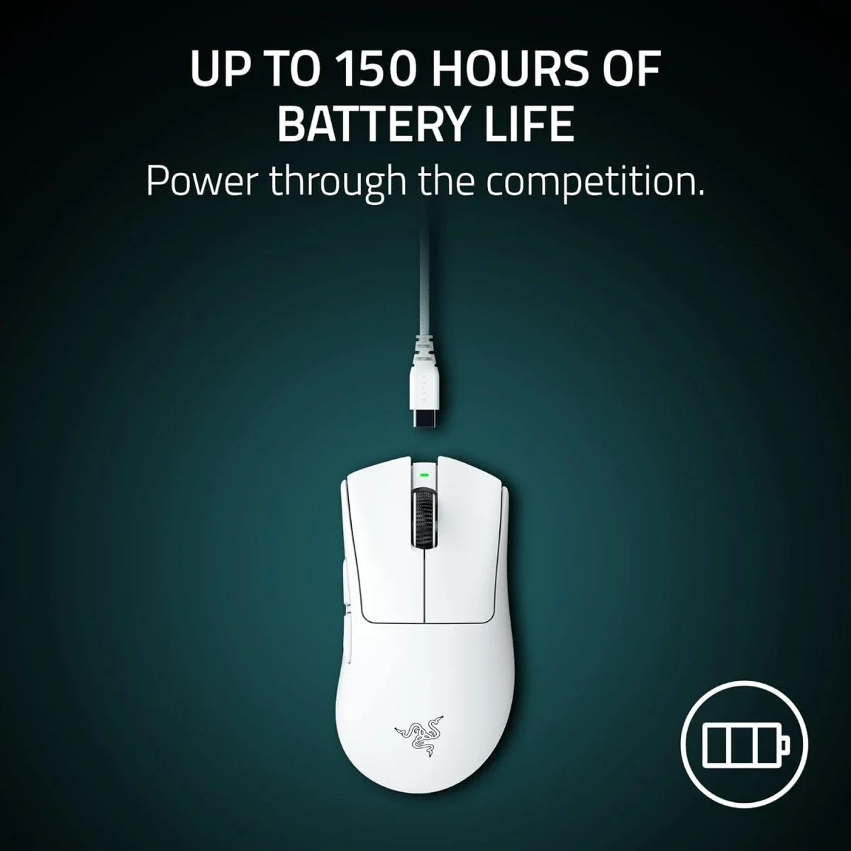 ماوس ألعاب Razer DeathAdder V4 Pro لاسلكي، 56 غرام، HyperSpeed الجيل الثاني، مستشعر Focus Pro 45K الجيل الثاني، عجلة تمرير بصرية، مفاتيح بصرية الجيل الرابع، بطارية حتى 150 ساعة، أبيض - Thumbnail 10