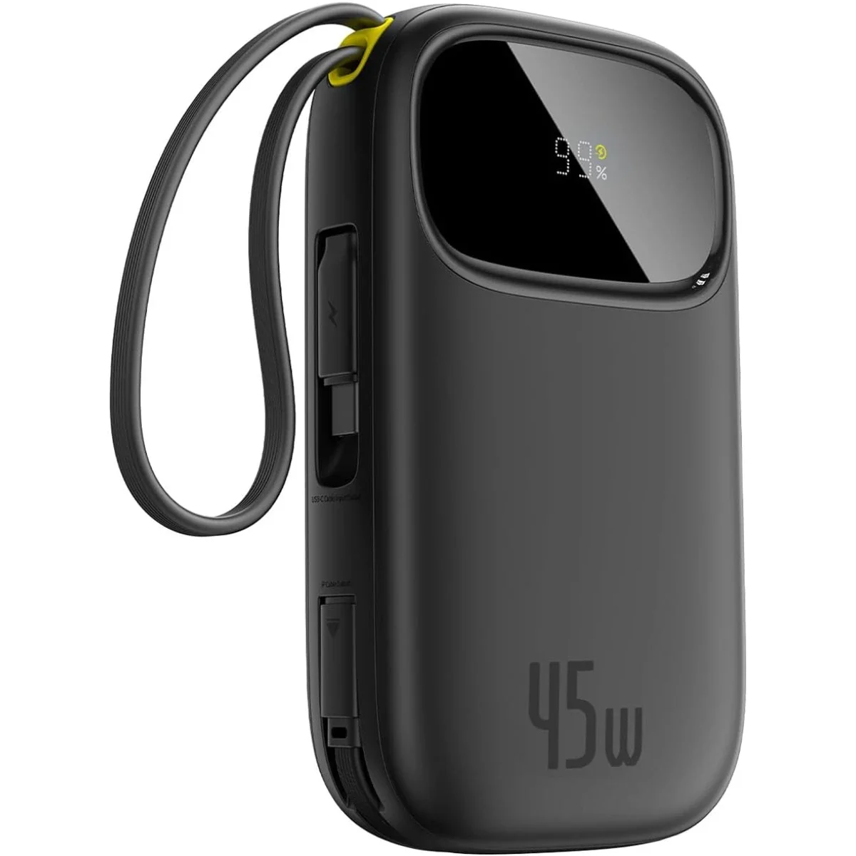 باور بانك Baseus Qpow3 بسعة 20000mAh وقدرة 45W مع كابل USB-C مدمج، أسود - Thumbnail 2