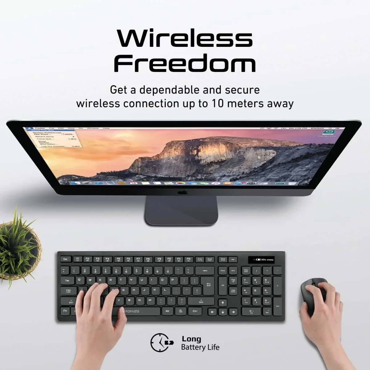 Promate ProCombo-12 Wireless Arabic/English Keyboard & Mouse Combo with Nano USB Receiver - Thumbnail 4