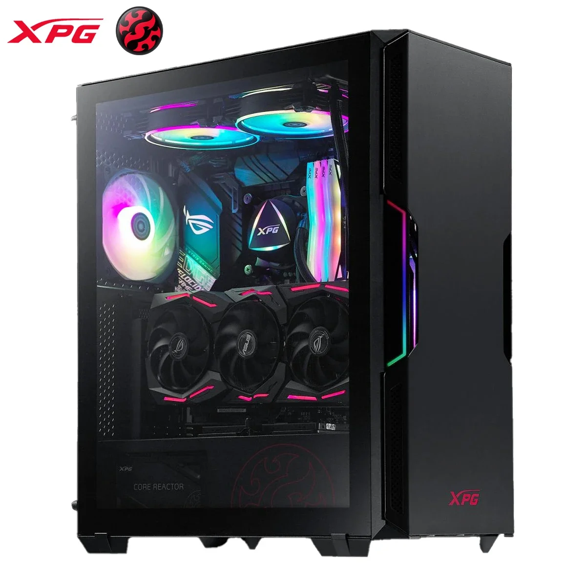 هيكل ألعاب XPG STARKER أسود ATX بزجاج مقوى