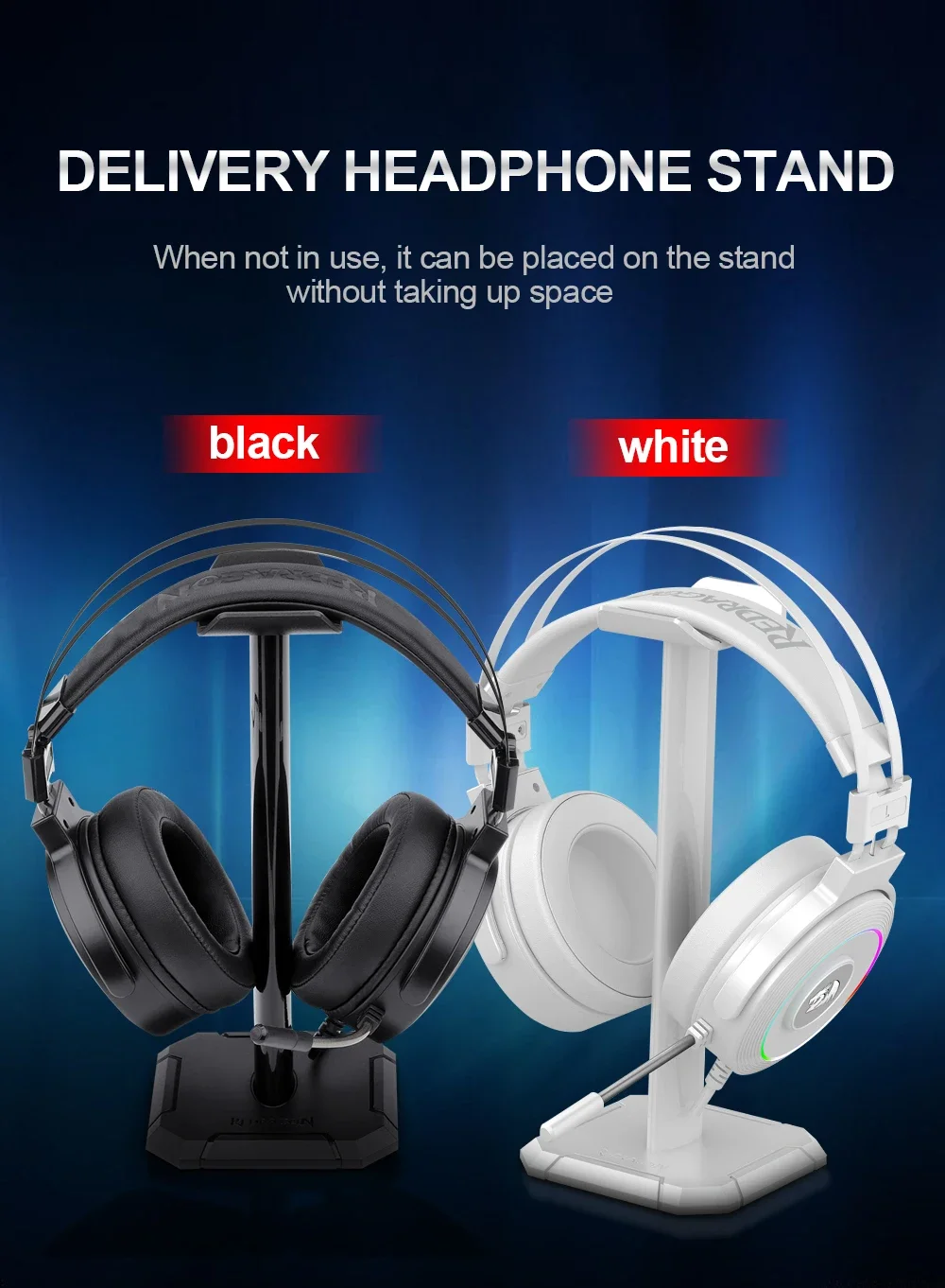 سماعة ألعاب Redragon H320 Lamia بيضاء USB بصوت محيطي افتراضي 7.1 وحامل RGB - Image 14