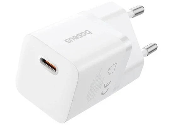Baseus GaN5 Mini 25W USB-C Fast Wall Charger with PPS, PD 3.0 & QC 3.0 - White - Image 6