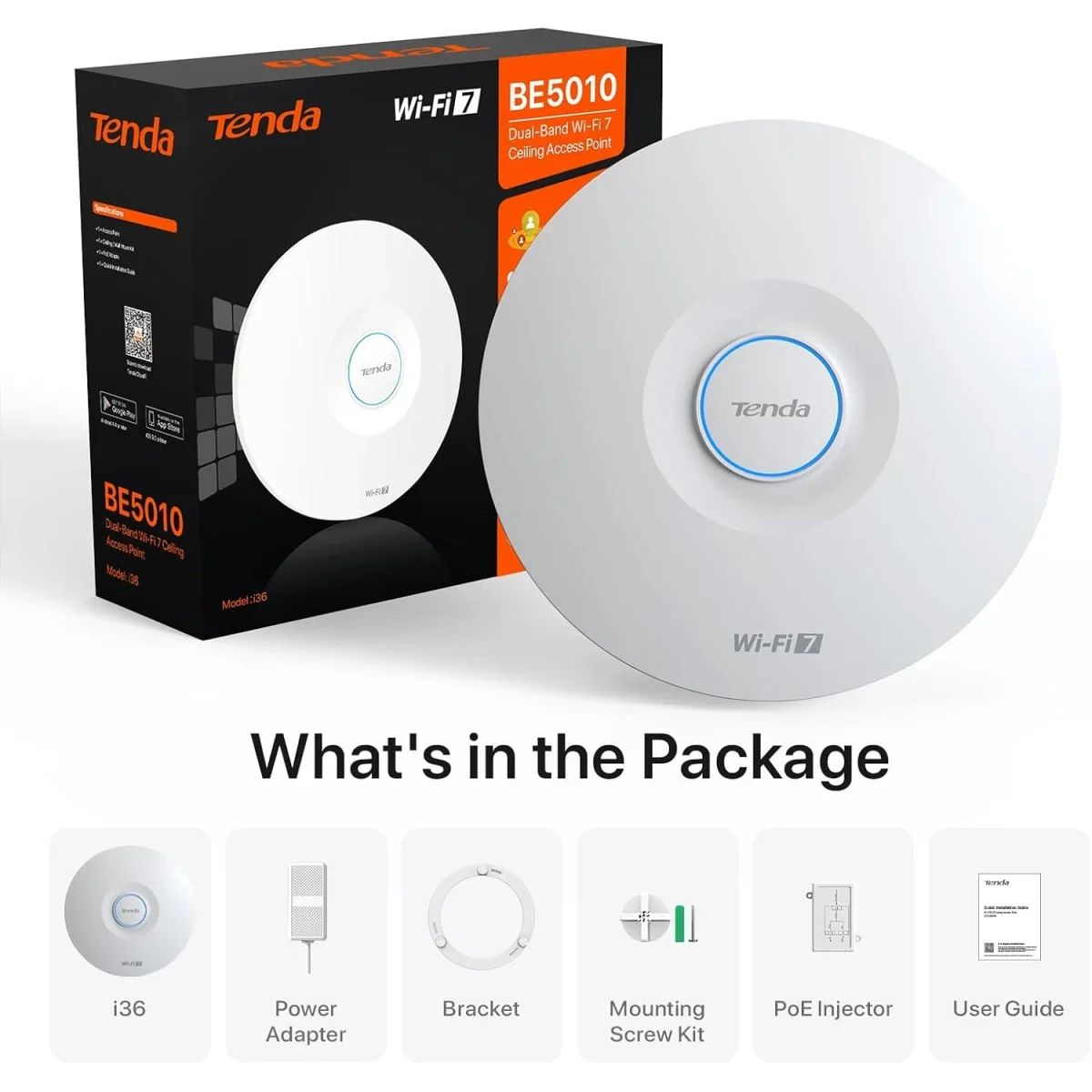 نقطة وصول سقفية Tenda i36 BE5010 ثنائية النطاق Wi-Fi 7 - Image 8