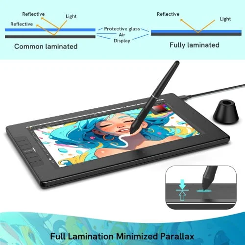 شاشة رسم VEIKK 11.6 إنش FHD IPS بقلم بدون بطارية Studio VK1200 V2 - Image 9