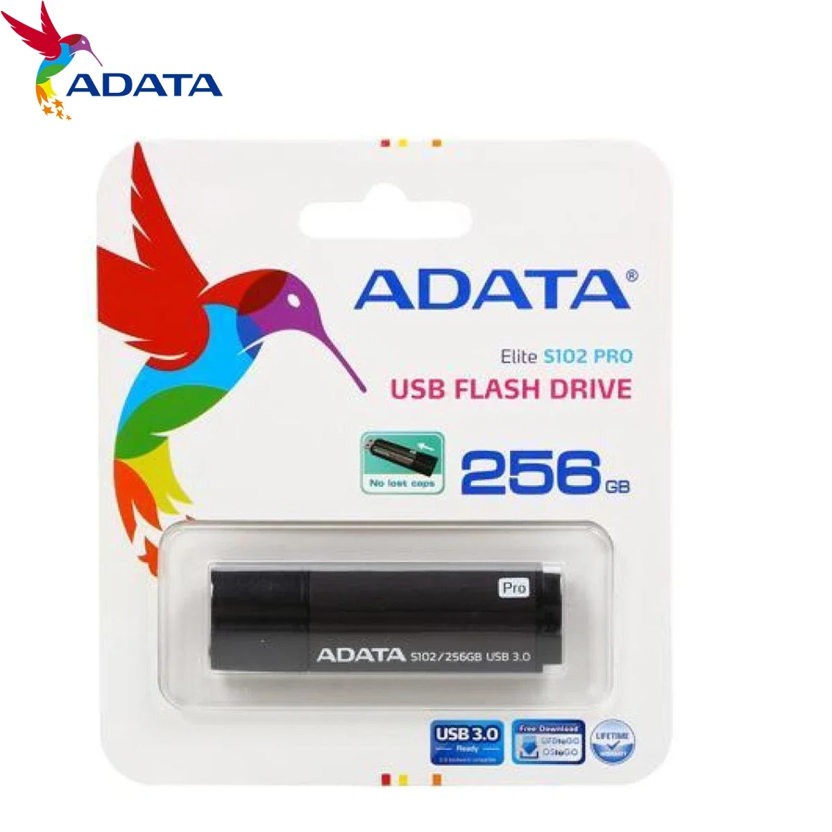 ADATA S102 Pro 256GB USB 3.0 Flash Drive, 100 MB/s Read Speed, Gray