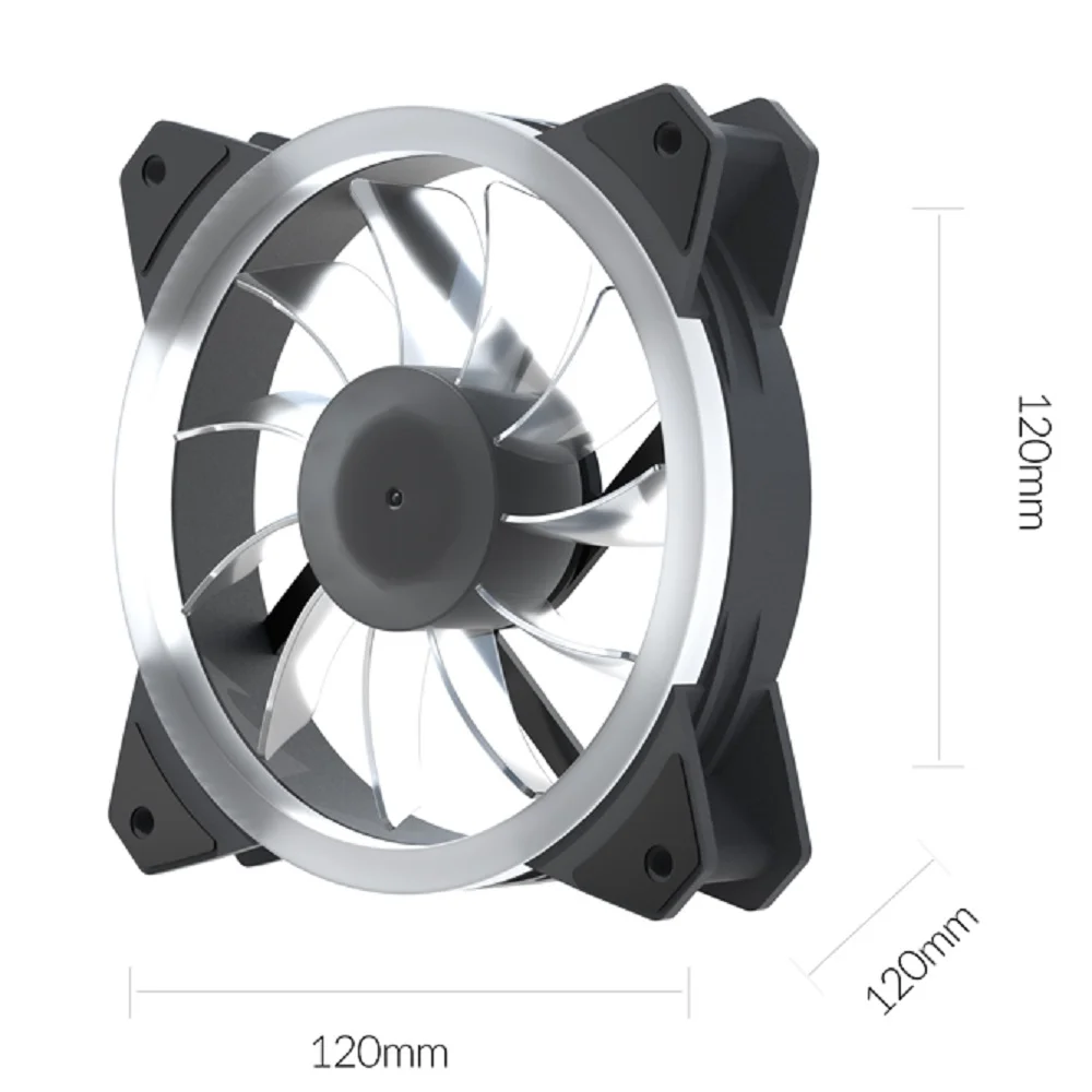 مروحة كيس ORICO ORICO-CSF-2SY-4P-BK-BP مقاس 120 ملم بإضاءة RGB - Image 4