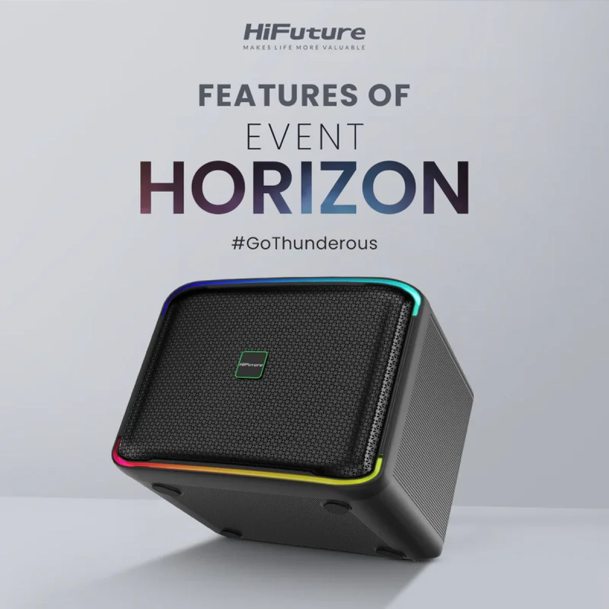 HiFuture Event Horizon 100W Portable Speaker with DynaBoost DSP, RGB LED Strip and 8000mAh Battery - Image 2