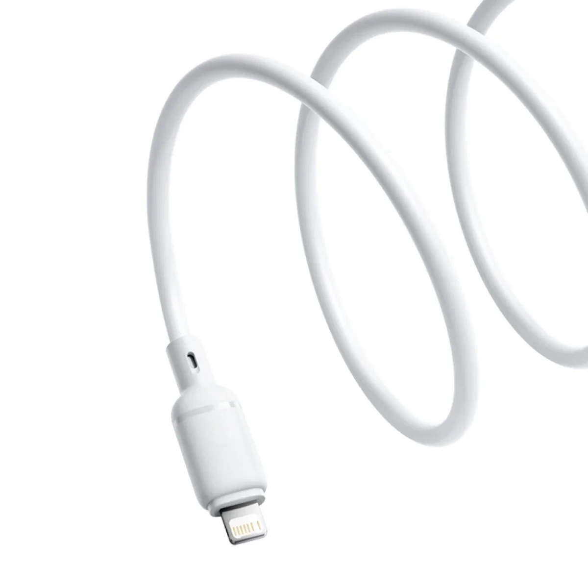 كابل Baseus P10377702213-01 Silky Series من USB-A إلى Lightning 2.4A بطول 2 متر لون Moon White - Image 4