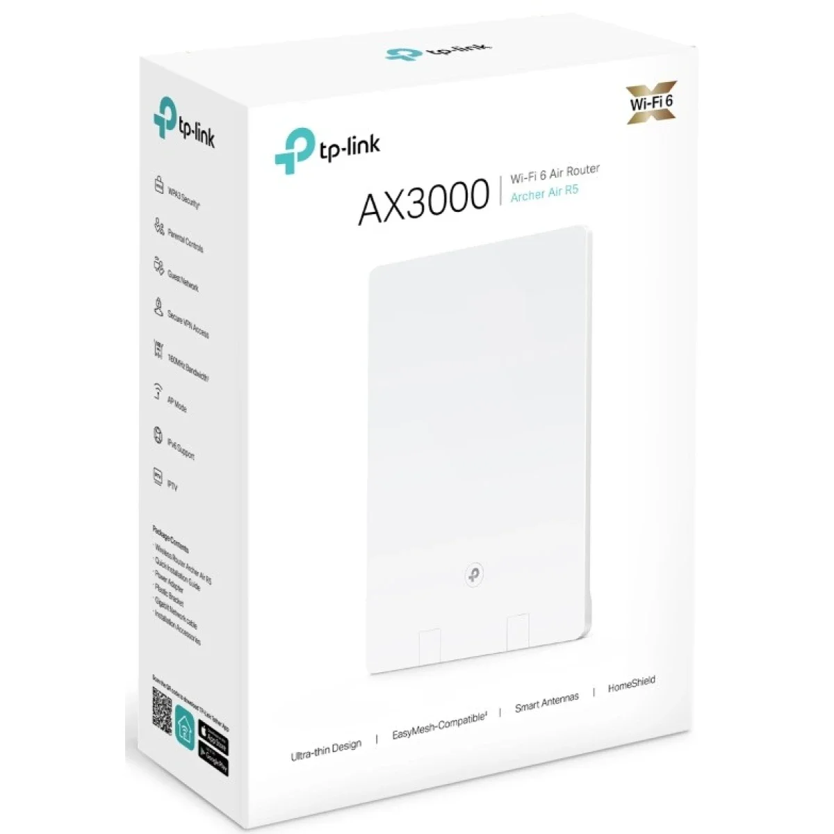 TP-LINK Archer Air R5 AX3000 Dual-Band Wi‑Fi 6 Air Router White - Image 1