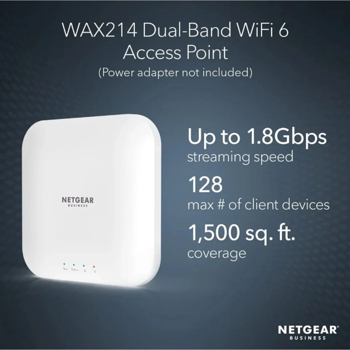 نقطة وصول NETGEAR WAX214 واي فاي 6 ثنائية النطاق PoE بسرعة AX1800 - Image 2